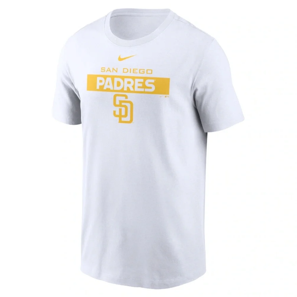 San Diego Padres Nike Short Sleeve Graphic Tee White Yellow MLB NWT-Large